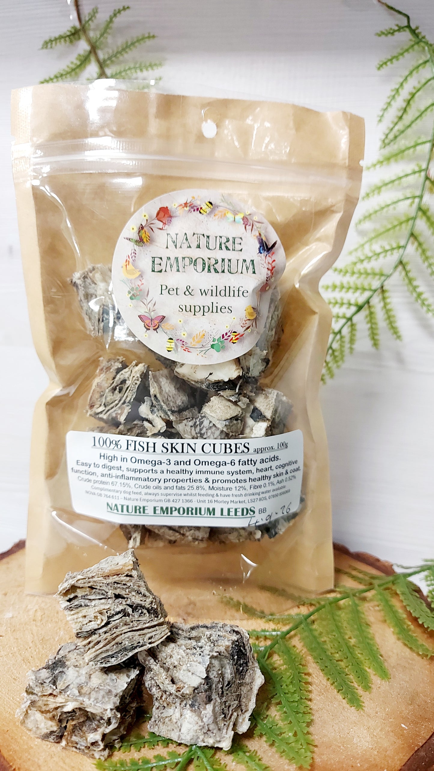 Fish skin cubes